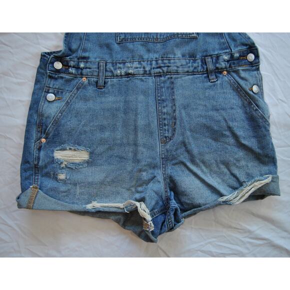 Wild Fable Overalls Shorts Blue Jean Large - Picture 3 of 9